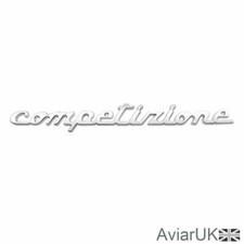 Silver Chrome Rear Boot Trunk Fiat Abarth Competizione Metal 3d Badge Emblem Uk
