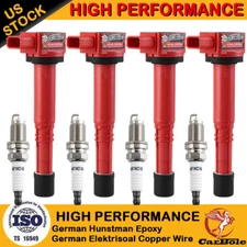4 Pack Ignition Coil & Spark Plug For Honda CR-V Civic Element Acura CSX UF311