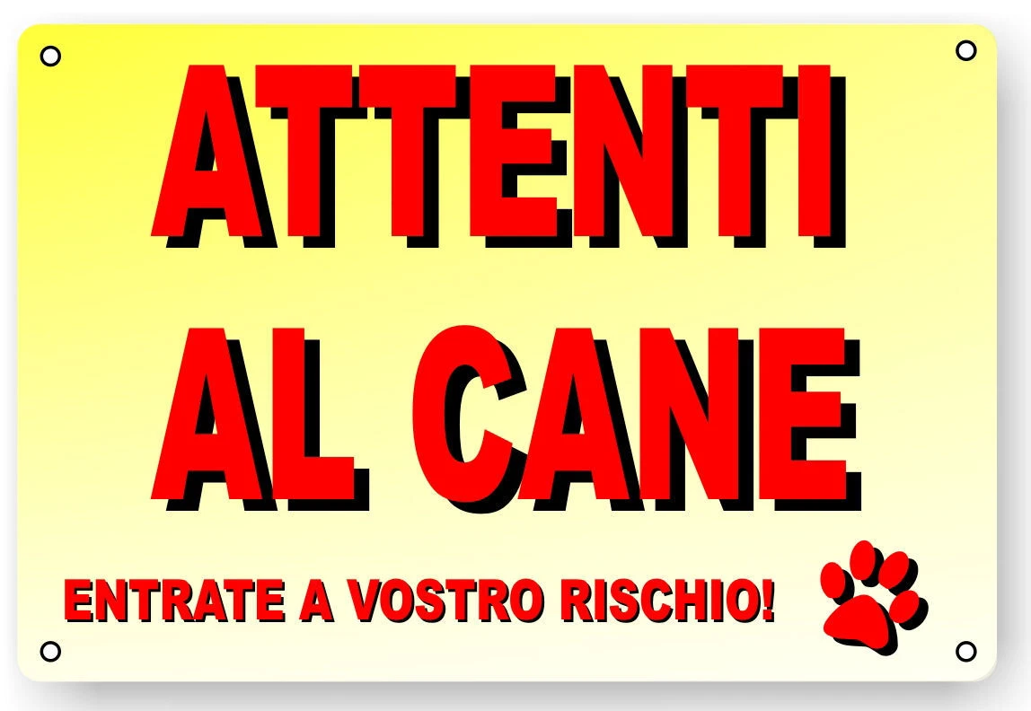 Boxer Targa Cartello PVC 'Attenti Al Cane' 16x16 Cm – Confezione 2 Pezzi – Fori Per Appendere - 3