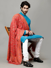 Indian Woven Pashmina Soft Wool 100 Cashmere Men's Scarf Shawl Stole Warm Wrap