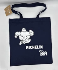 Michelin Tires Since 1889 Tote Bag Michelin Man Blue & White Screen printed Logo