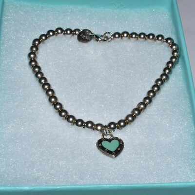 Return to Tiffany Love Tiffany Blue Heart Tag Bead Bracelet