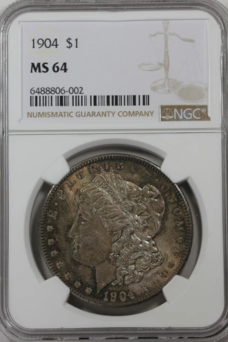 1904  1.00 NGC MS64   Morgan Silver Dollar,Miss Liberty Head Dollar,$1