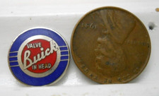 1930s Buick Valve In Head Blue Red Chrome Collectable Logo Car Token Medallion