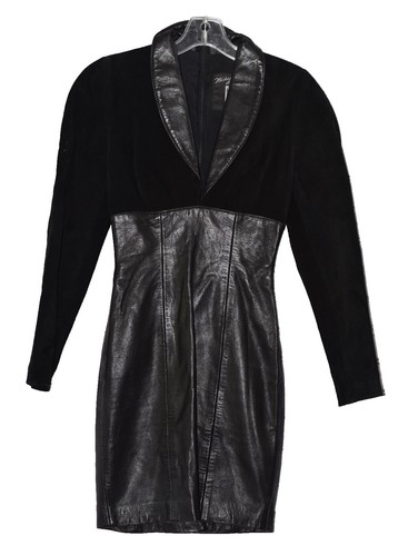vintage leather dresses Vintage Black Leather Dress