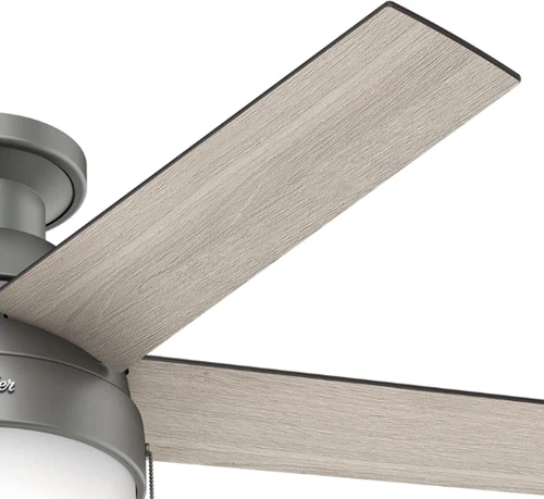 New Hunter Fan 46 inch Anslee Matte Silver Ceiling Fan w/ LED & Pull Chain 59270 - Picture 3 of 9