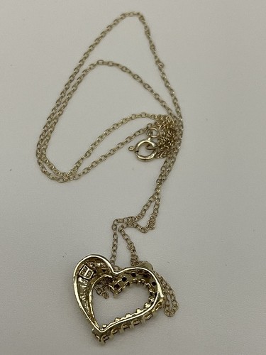 ROSS SIMONS 925 Sterling Silver Gold Vermeil Ruby Heart Pendant Necklace 18” - Picture 7 of 11