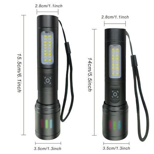 Super Bright 12000000LM Telescopic Zoom Flashlight Rechargeable 6 Modes Light - Picture 2 of 12