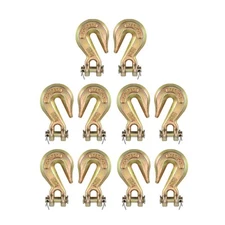 10 Pack G70 3/8" Clevis Grab Hooks Tow Chain Hook Flatbed Tie Down Truck Trailer