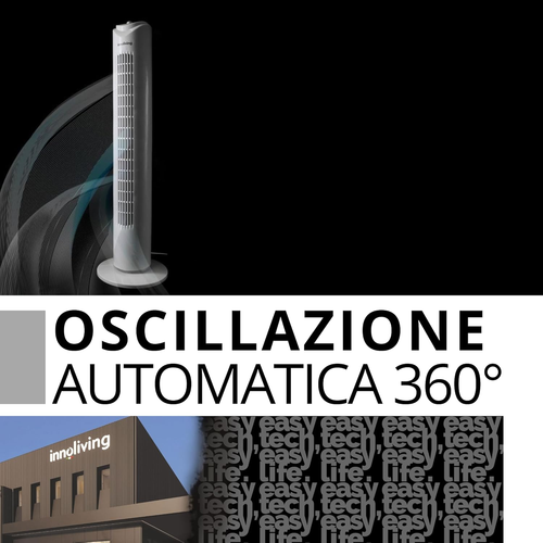 Ventilatore a Torretta 3 Velocità INN-504 Con Timer 120 Minuti, Ventilatore a Co - Foto 2 di 12