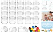 25 Pack Empty Paint Pots, 10ml/0.34 OZ Clear Small Paint Cups, Plastic Small