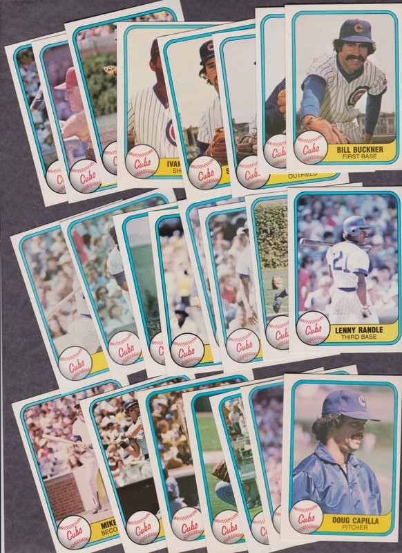 1981 Fleer Baseball Card Lot of 23 Different Chicago Cubs NM Avg Vintage