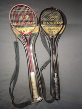 Vintage Squash Racquet Lot Wilson  Dunlop Black Max II w/ Vibratech Case Covers