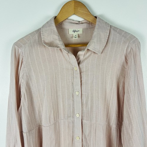 NUEVO CON ETIQUETAS Camisa Túnica Style & Co Manga Larga en Niveles Talla 2X Ropa de Oficina Resort Informal - Imagen 4 de 8