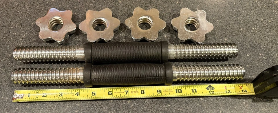 Две/1 пара YORK 14 «серебряный тяжелая атлетика гантели с подкладкой ручки с воротниками - Изображение 3 из 4