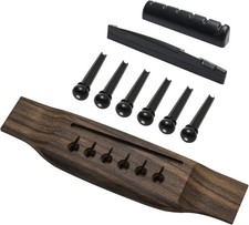 6 String Rosewood Acoustic Guitar Bridge Saddle Nut Pins Set with Six Pin Kit an