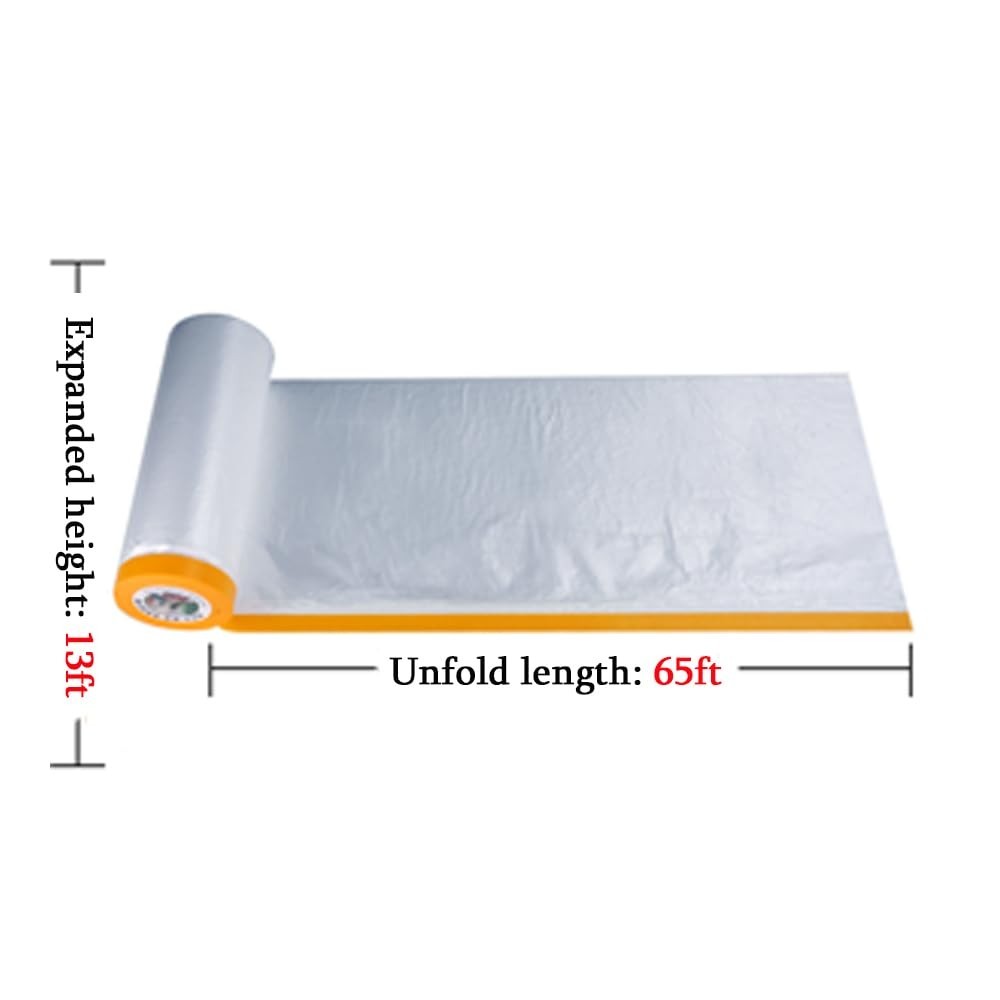 Painting Masking Film Polyethylene 13x65-Ft Covering Auto Furniture Plastic