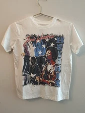 Legendary Musician Jimi Hendrix T-Shirt, White w/Colorful Portrait, Youth Small