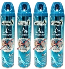 LOT 4x SEA SALT BREEZE Odor Eliminator 6 in 1 Air Freshener Spray 9 oz Ea NEW