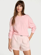 Victoria's Secret Flannel Long-Sleeve Women's Short Tee-Jama Set