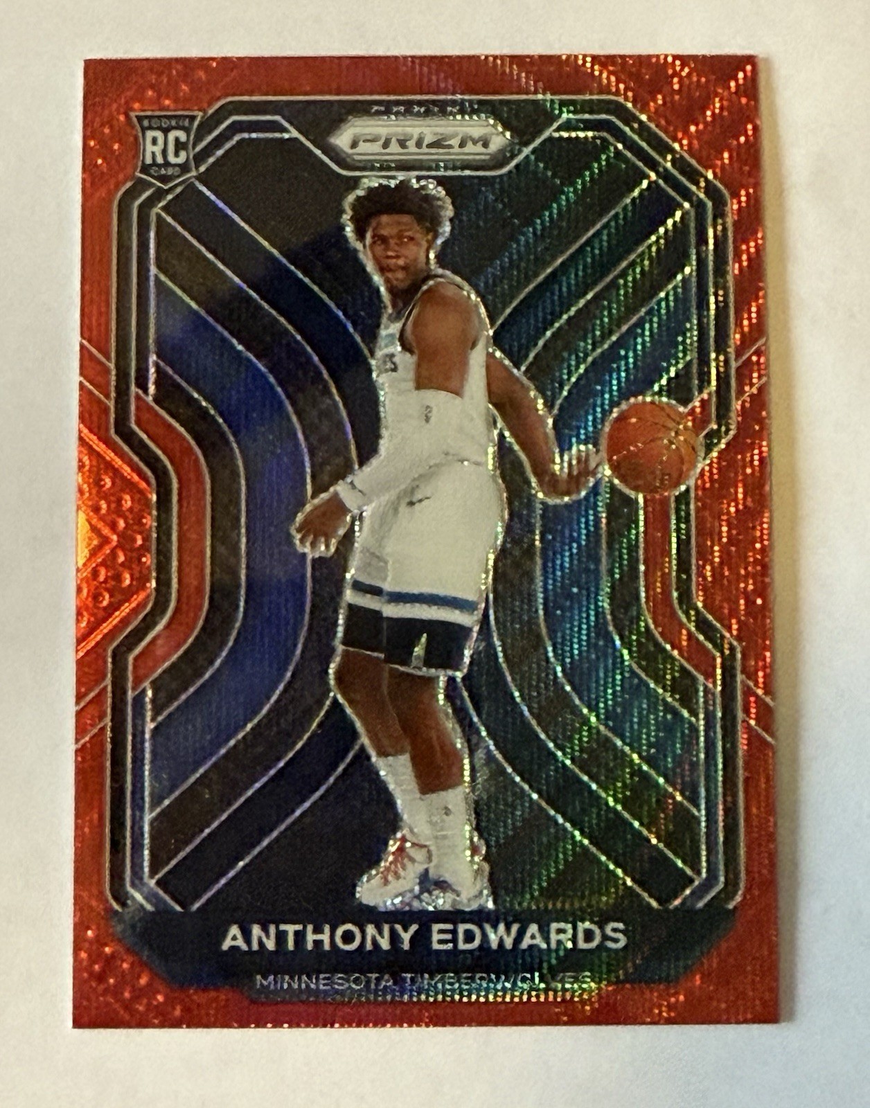 2020-21 Panini Prizm-Anthony Edwards #258 Ruby Wave Prizm (RC)
