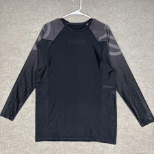 Sanabul Rash Guard Long Sleeve Compression Shirt Black XL BJJ MMA No Gi 
