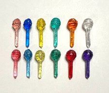 14 Small Glitter HONEYCOMB DIPPER Bulbs Ceramic Christmas Tree Lights VTG ~READ
