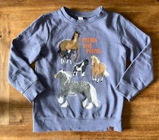 Sweatshirt mit versch. Pferden, Gr. 128, Topolino, Lila,  top Zustand!