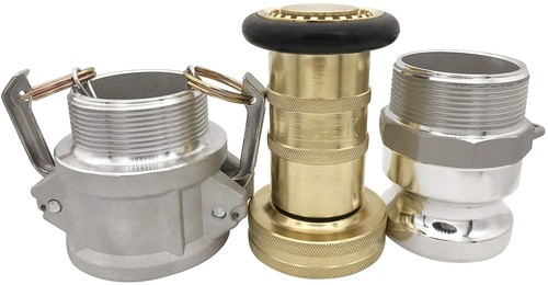 Heavy Duty 2" NPSH Messing Feuerwehrschlauch Düse mit 2 x 2 Zoll mit zwei Camlocks - Bild 3 von 6