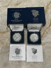 2 Coin Set 2024 Morgan & Peace Silver Dollar Philadelphia Mint W/ Box-COA