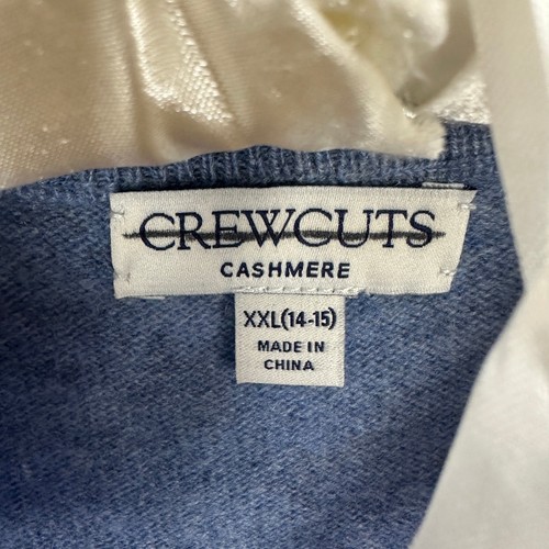 NEW J.Crew Crewcuts Kids Cashmere Crewneck Sweater Heather Blue Boys XXL 14-15 - Picture 4 of 12