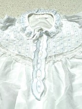Vintage Woman's White Blue Lace BARBIZON Long sleeve nightgown Size Large