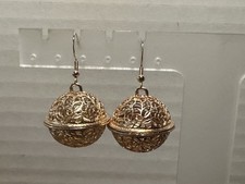 Holiday BELL Earrings Handmade, Gold Colored Hardware.