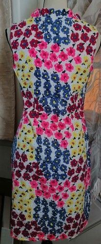 New Talbots Vintage Floral Print Ruffle Neck Shift Dress Size 4 - Picture 3 of 3