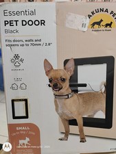 ESENTIAL PET DOOR BLACK DURABLE 70MM/2.8" SMALL UP TO 9KG/20LB OPEN BOX