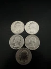 Pre 1964 Silver Washington Quarters 90% 1944- 1964 Various Dates Pack of 5