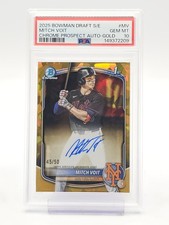 MITCH VOIT 2025 BOWMAN DRAFT CHROME GOLD 1ST ROOKIE AUTO /50 Q1829