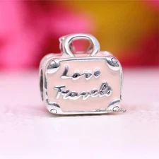 *BRAND NEW* Pandora Moments Sterling Silver Pink Travel Bag Charm 798063EN124