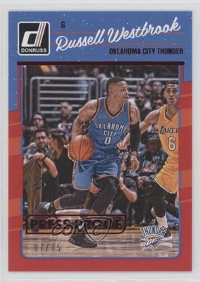 2016-17 Panini Donruss Press Proof Red 7/75 Russell Westbrook #145 0k4