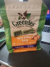 Greenies Large Natural Sweet Potato Flavor Dental Dog Treats, 12 oz., Count of 8