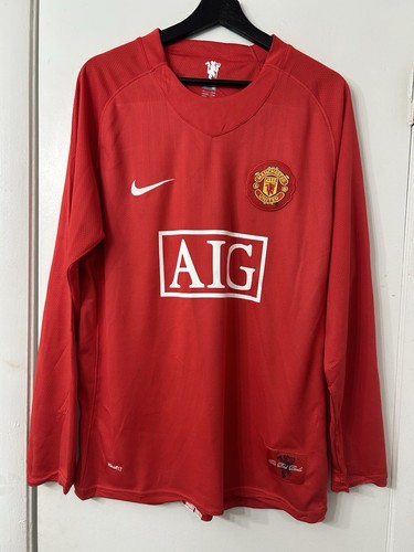 Manchester United 2008/09 Home Soccer Jersey Long Sleeves Berbatov #9 Size M - Imagen 2 de 8