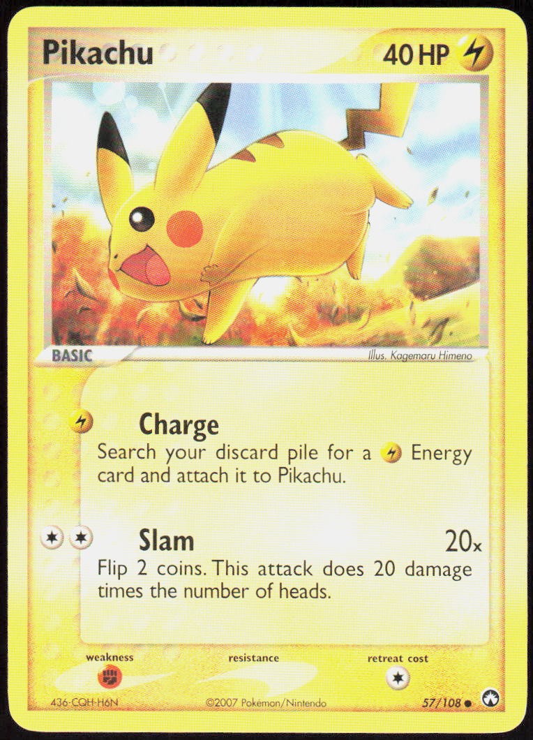 Pikachu 57/108 Common EX Power Keepers LP Pokemon