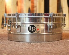 Used LP 15" Tito Puente Signature Rectangle Badge Stainless Steel Timbale