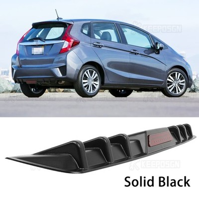 For Honda Fit Hatchback ABS Black Shark Fin Rear Diffuser Bumper Spoiler Lip