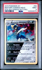 2016 POKEMON XY STEAM SIEGE COSMOS-2017 KNOCK OUT COLL #64 BISHARP-HOLO PSA 9