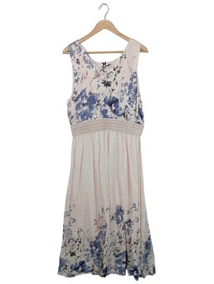 MILLION X Sommerkleid Damen Kleid Gr. DE 40 wollweiß-blau-schwarz Elegant