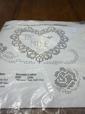 2008 Herrschers Stamped  Cross Stitch Table Runner  Be Mine   #10-3440