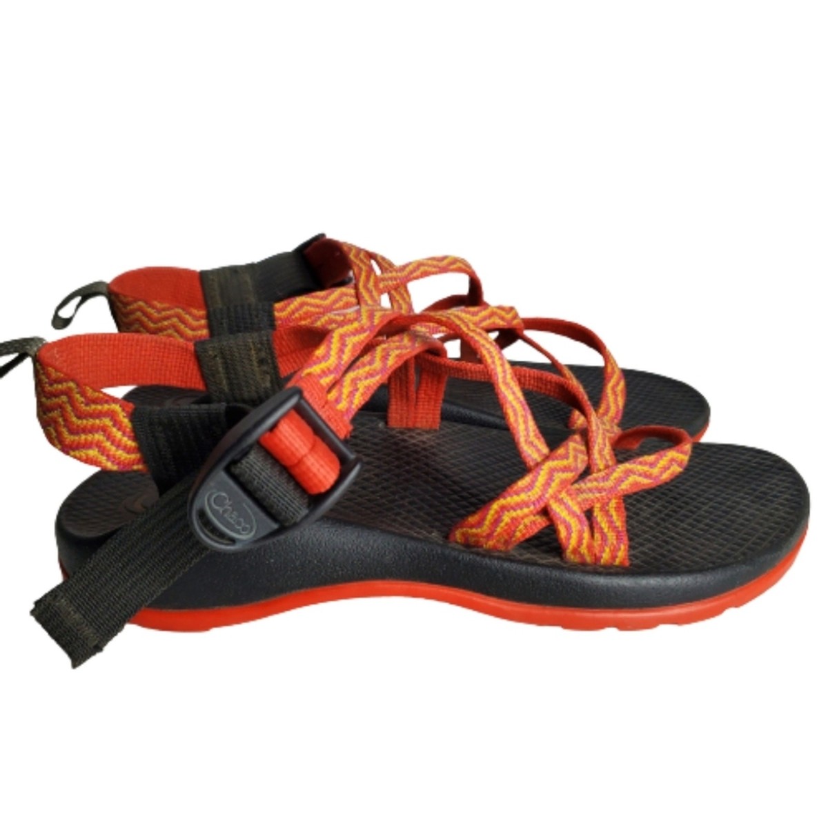 Chaco J180220 Kids ZX1 Rainbow Ecotread Orange Black Strappy Chaco J180220 Kids ZX1 Rainbow Ecotread Orange Black Strappy