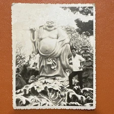 Singapore Laughing Buddha Statue VINTAGE PHOTO ORIGINAL TIGER BALM GARDENS