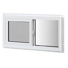 COLORPAPA Vinyl Basement Window, 40" x 24" Slider Window with Double Pane Ins...